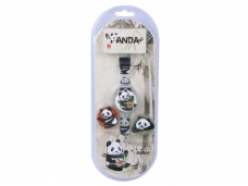 Cute Panda Design Round Dial Digital Replaceable Cover Watch with 3 Covers